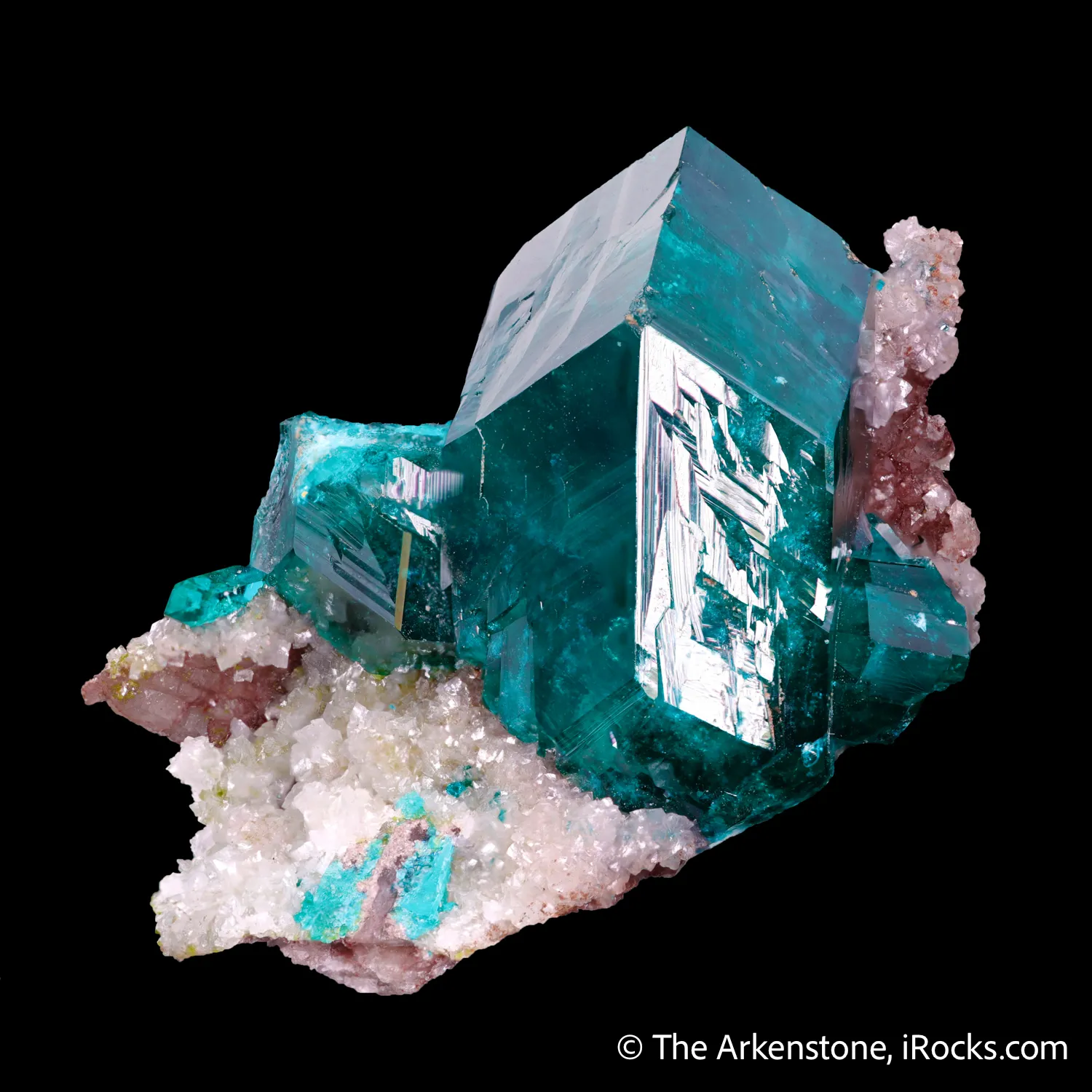 Dioptase on Calcite - image 1