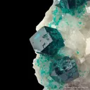 Dioptase on Calcite (fluor.) - image 3