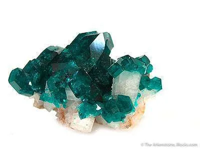 Dioptase on Calcite Rhombohedra image