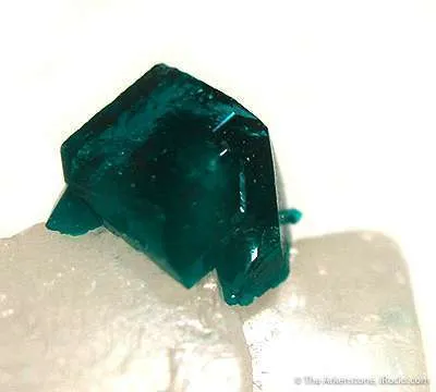 Dioptase on Calcite Rhombohedron - image 2