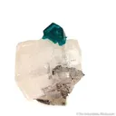 Dioptase on Calcite Rhombohedron - image 1