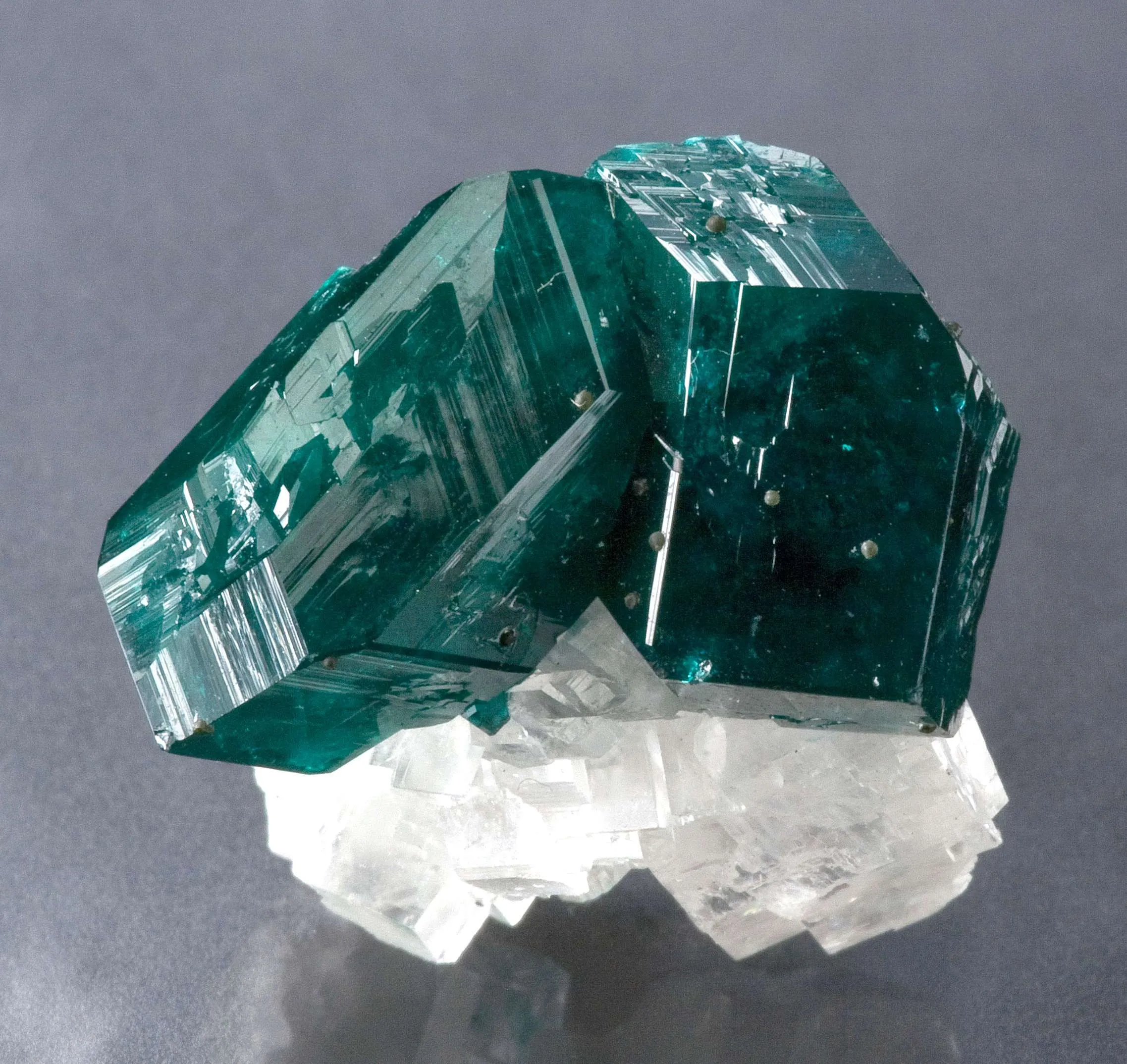 Dioptase on Calcite (Superb, Award Winning Tn) - image 2