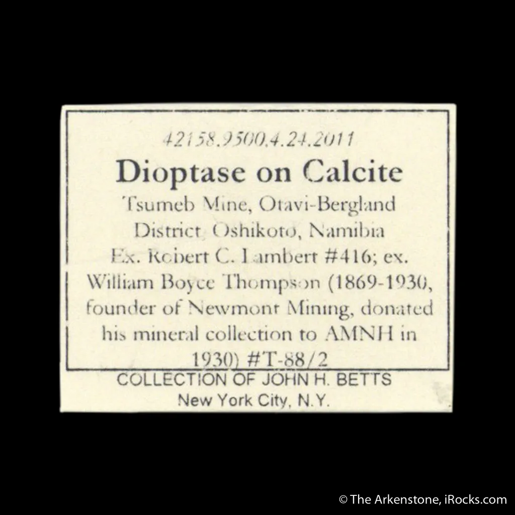 Dioptase on Calcite, with Calcite - image 3
