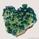 Dioptase on Calcite with Duftite - image 4