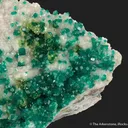 Dioptase on Calcite, with Duftite - image 13