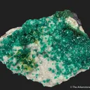Dioptase on Calcite, with Duftite - image 2