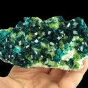 Dioptase on Calcite, with Duftite - image 1