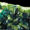 Dioptase on Calcite, with Duftite - image 5