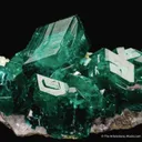 Dioptase on Calcite with Duftite - image 1