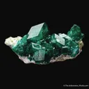 Dioptase on Calcite with Duftite - image 5