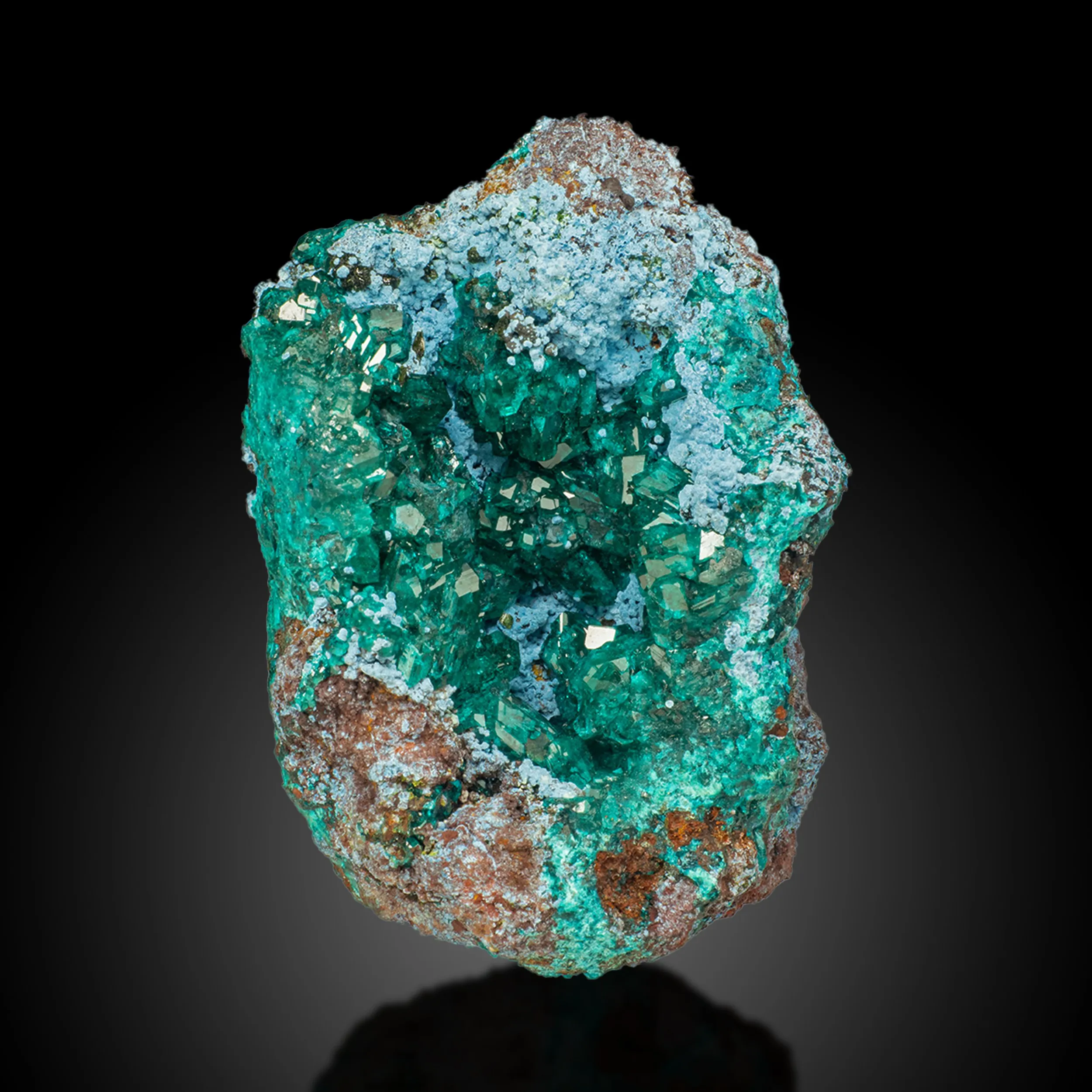 Dioptase on Chrysocolla - image 1