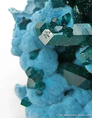 Dioptase on Chrysocolla - image 3