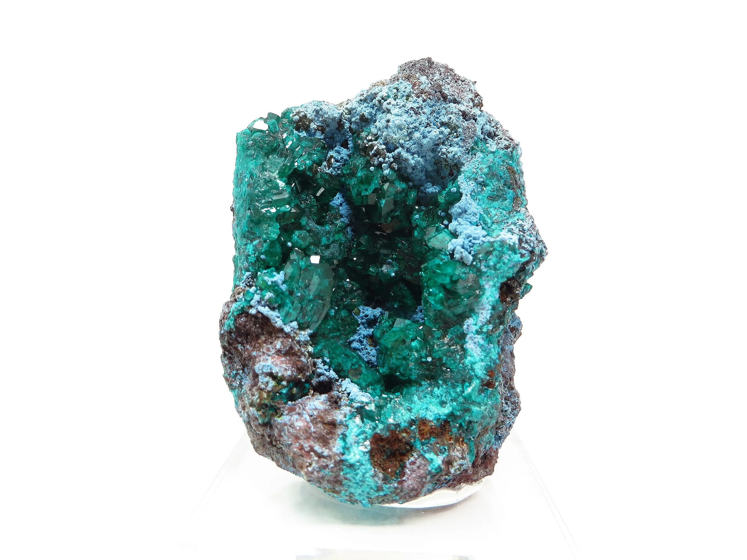 Dioptase on Chrysocolla - image 3