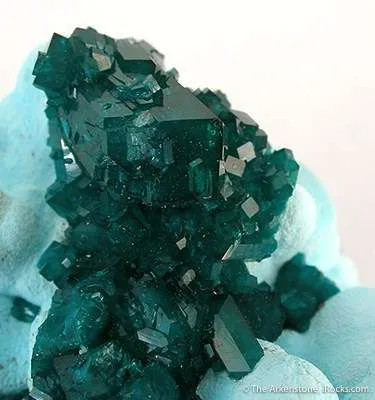 Dioptase on Chrysocolla - image 2