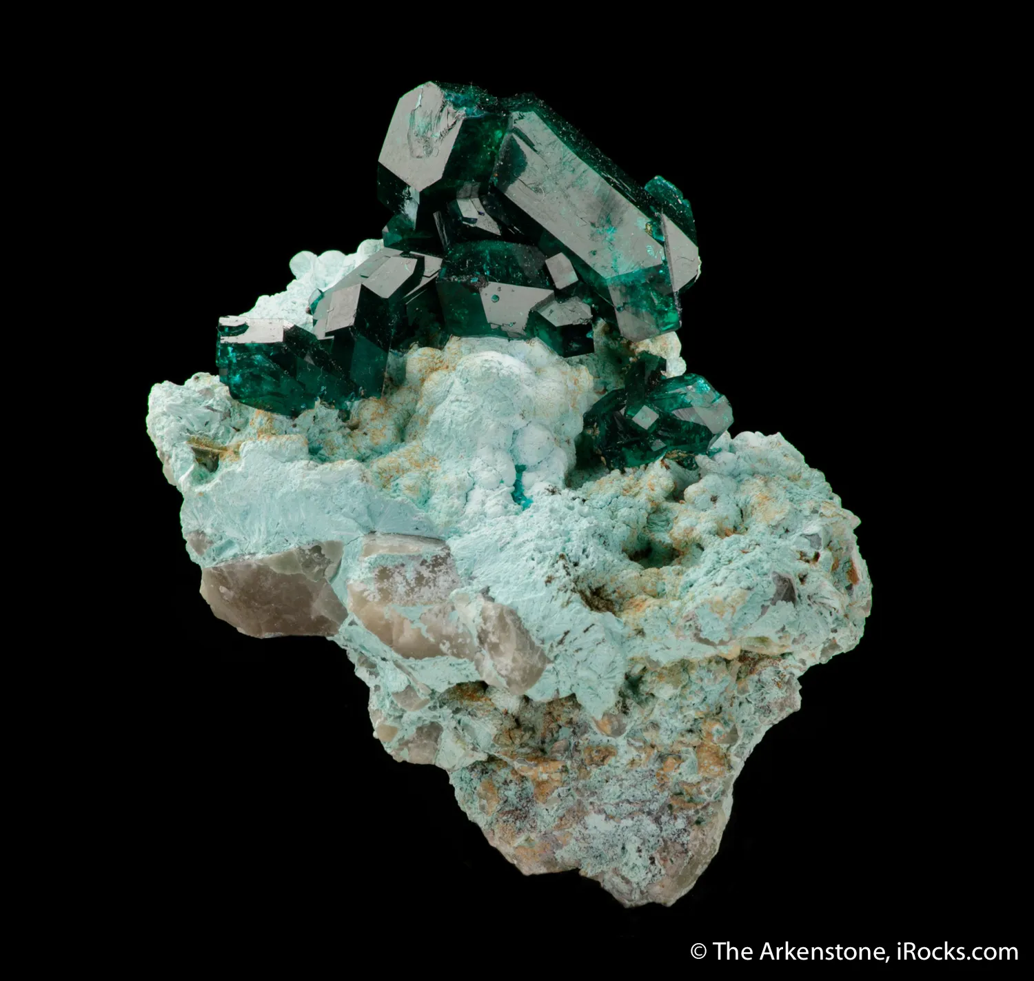 Dioptase on Chrysocolla - image 4