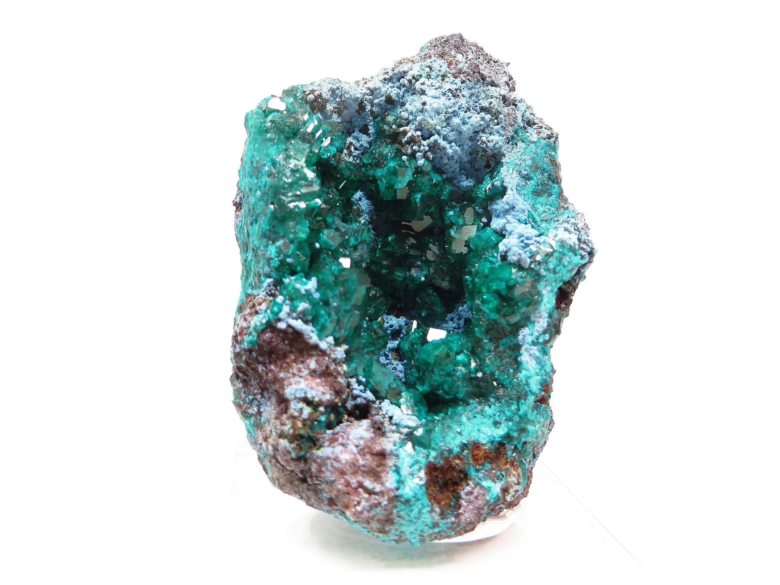 Dioptase on Chrysocolla - image 2