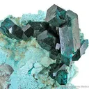 Dioptase on Chrysocolla - image 1