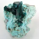 Dioptase on Chrysocolla - image 3
