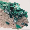 Dioptase on Dolomite with Malachite - image 5