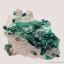 Dioptase on Dolomite with Malachite - image 2
