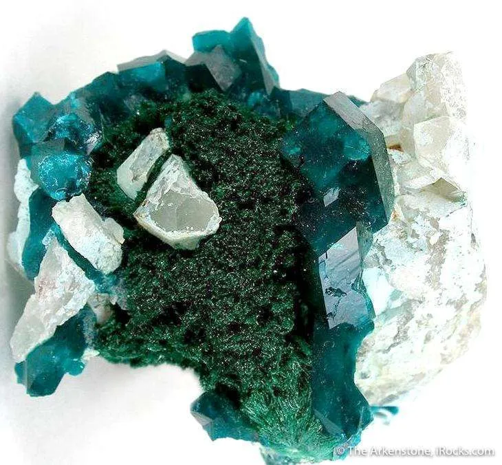 Dioptase on Malachite image