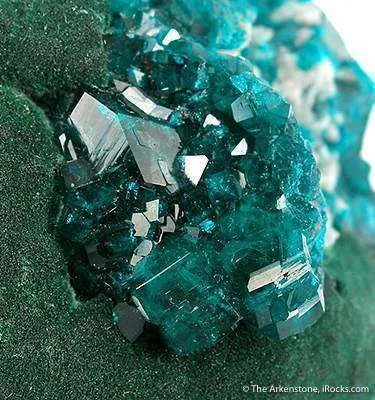 Dioptase on Malachite (Unusual!) - image 4