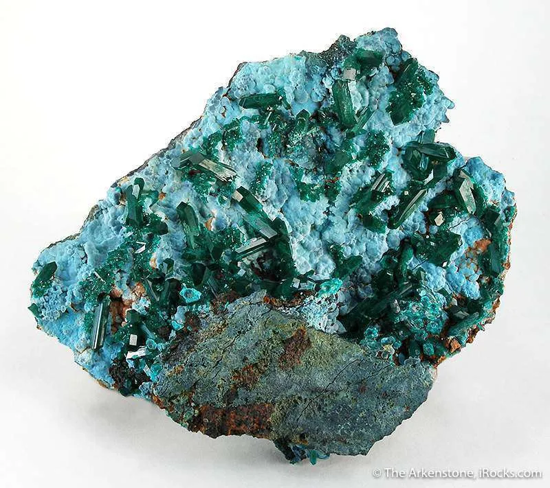 Dioptase on Plancheite - image 3