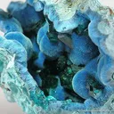 Dioptase on Shattuckite in Chrysocolla Geode - image 2