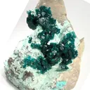 Dioptase, Plancheite, Chrysocolla, Quartz (Var: Smoky Quartz) - image 1