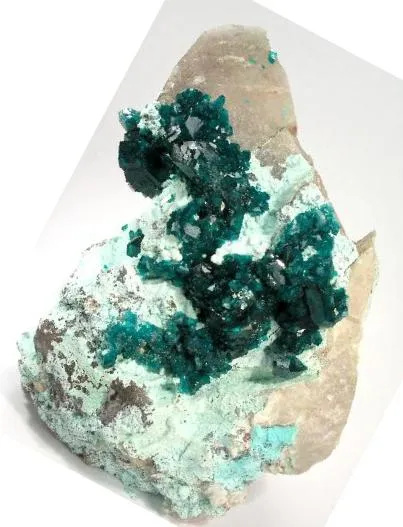 Dioptase, Plancheite, Chrysocolla, Quartz (Var: Smoky Quartz) - image 1