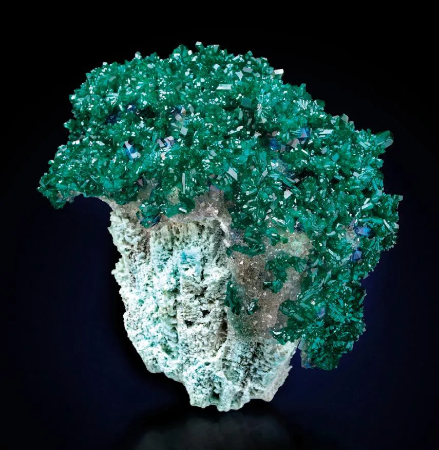 Dioptase, Quartz, Plancheite image