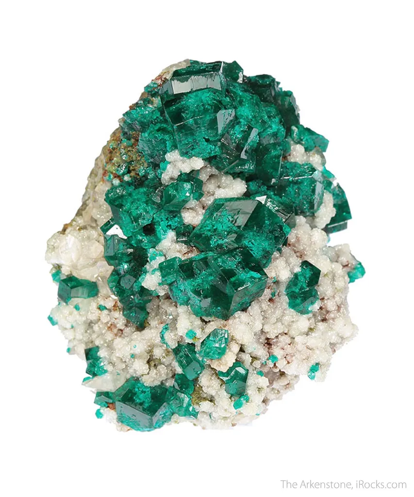 Dioptase (rough and cut set) - image 3