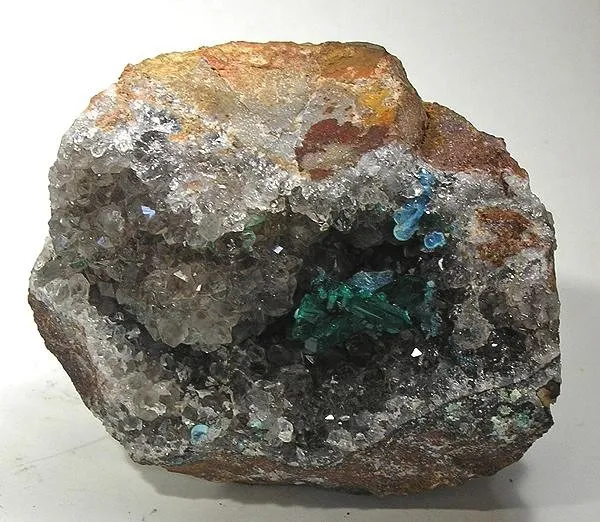 Dioptase, Shattuckite, Quartz image