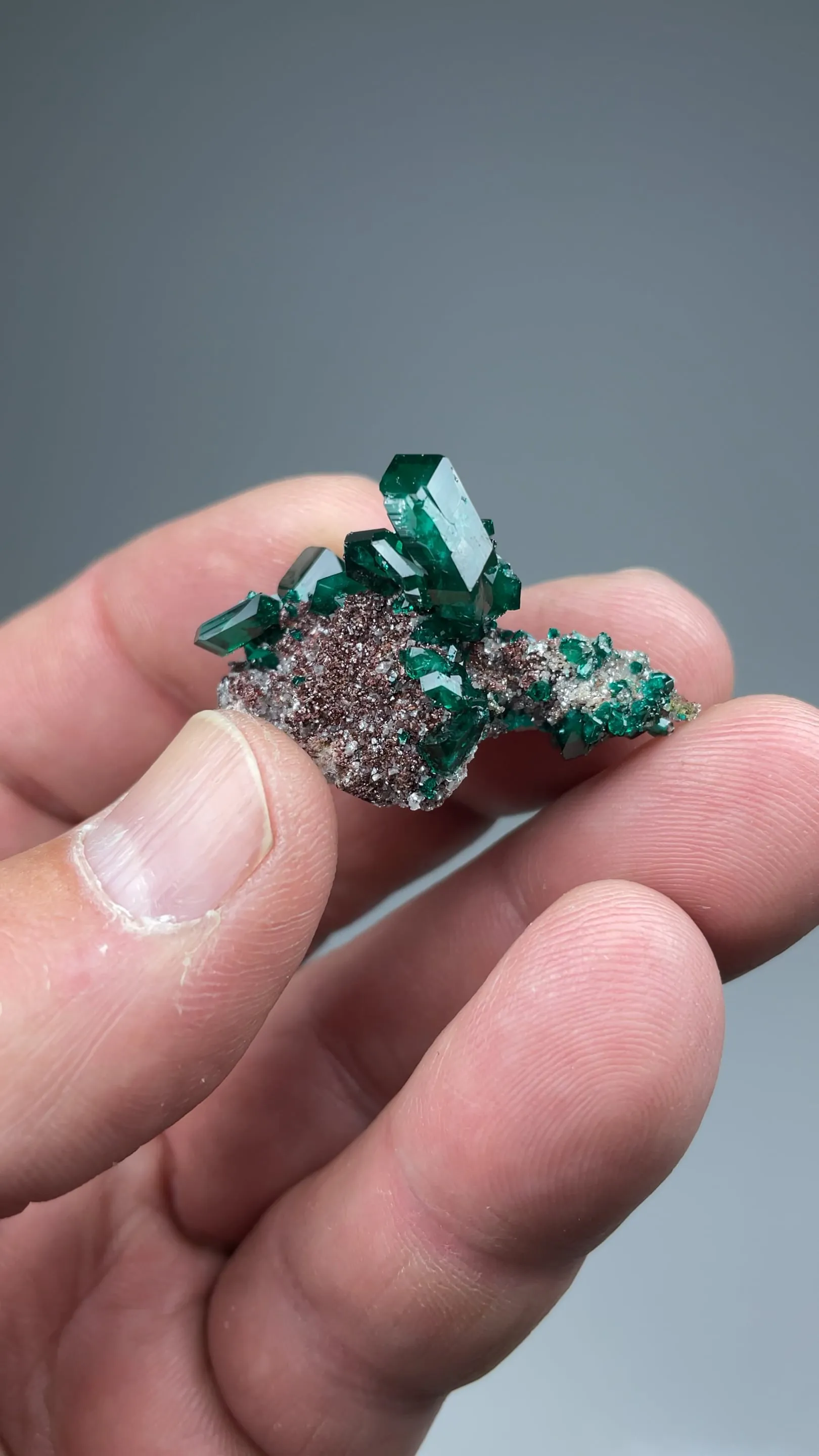 Dioptase with Calcite - image 2