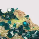 Dioptase with Calcite and Duftite - image 2
