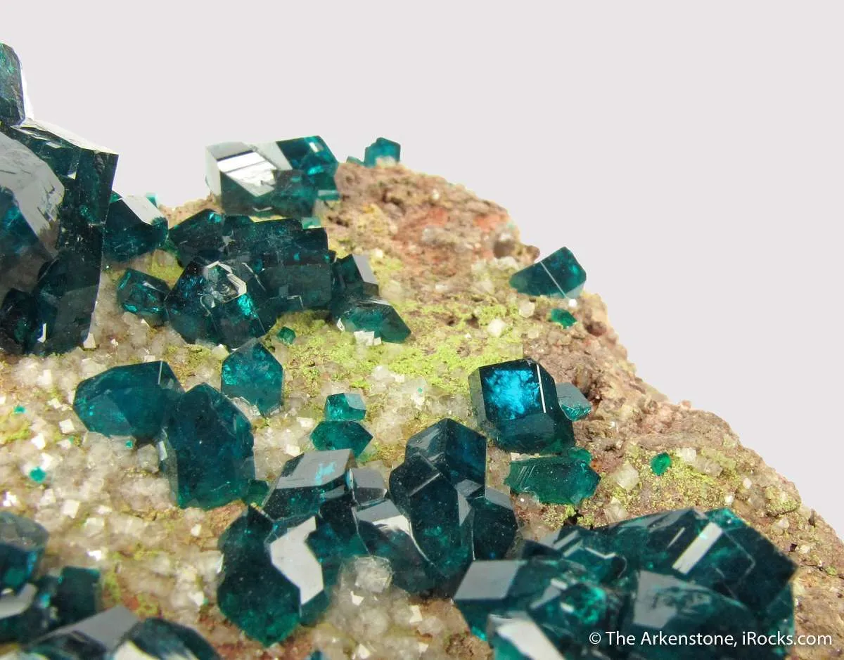 Dioptase with Calcite and Duftite - image 2