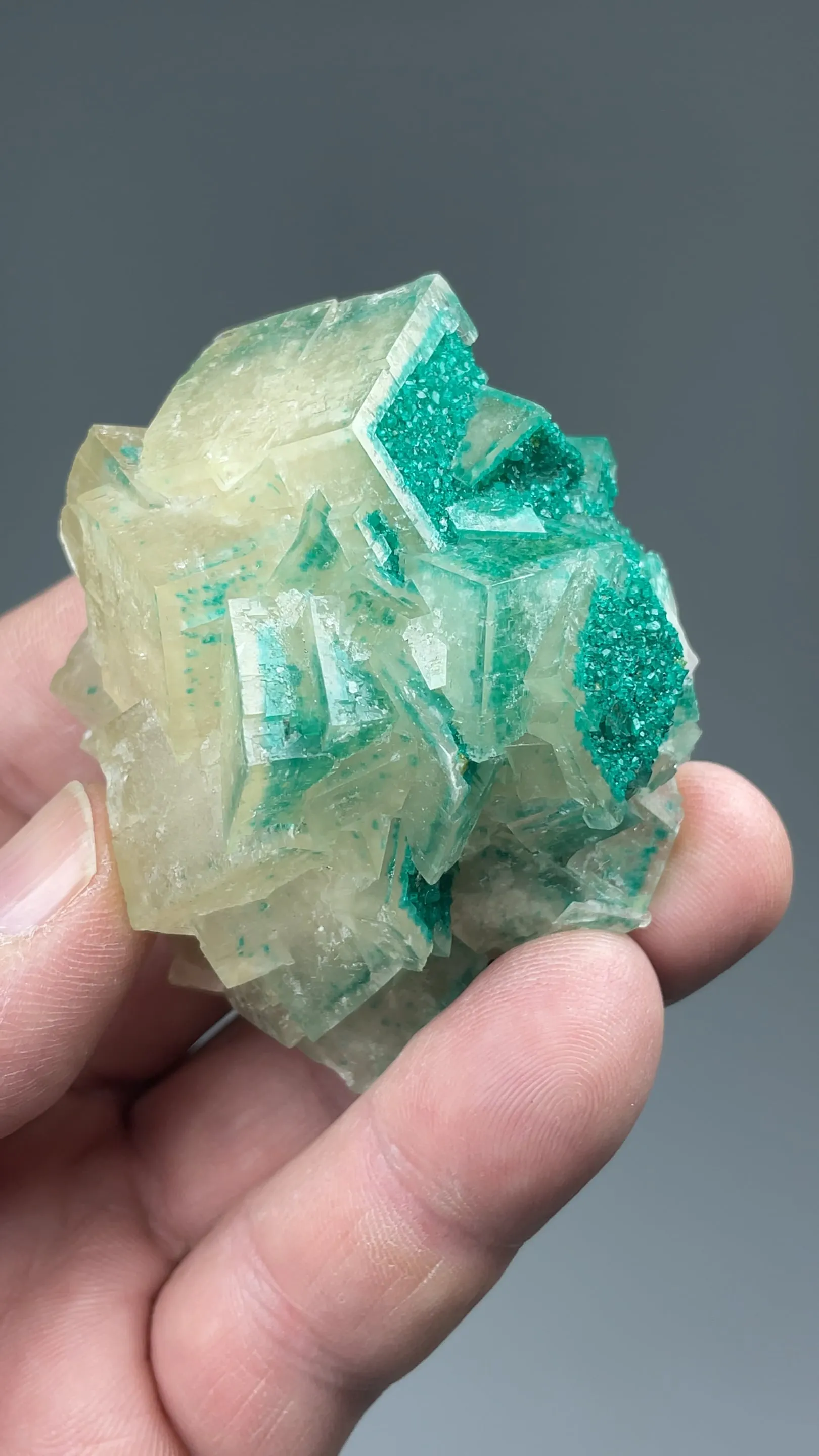 Dioptase with Calcite - image 2