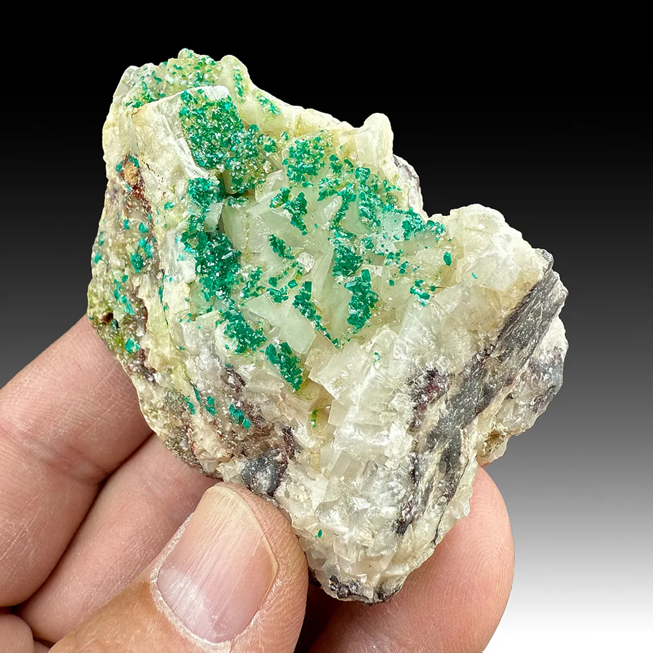 Dioptase with Calcite - image 1