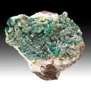 Dioptase with Calcite, Duftite - image 1