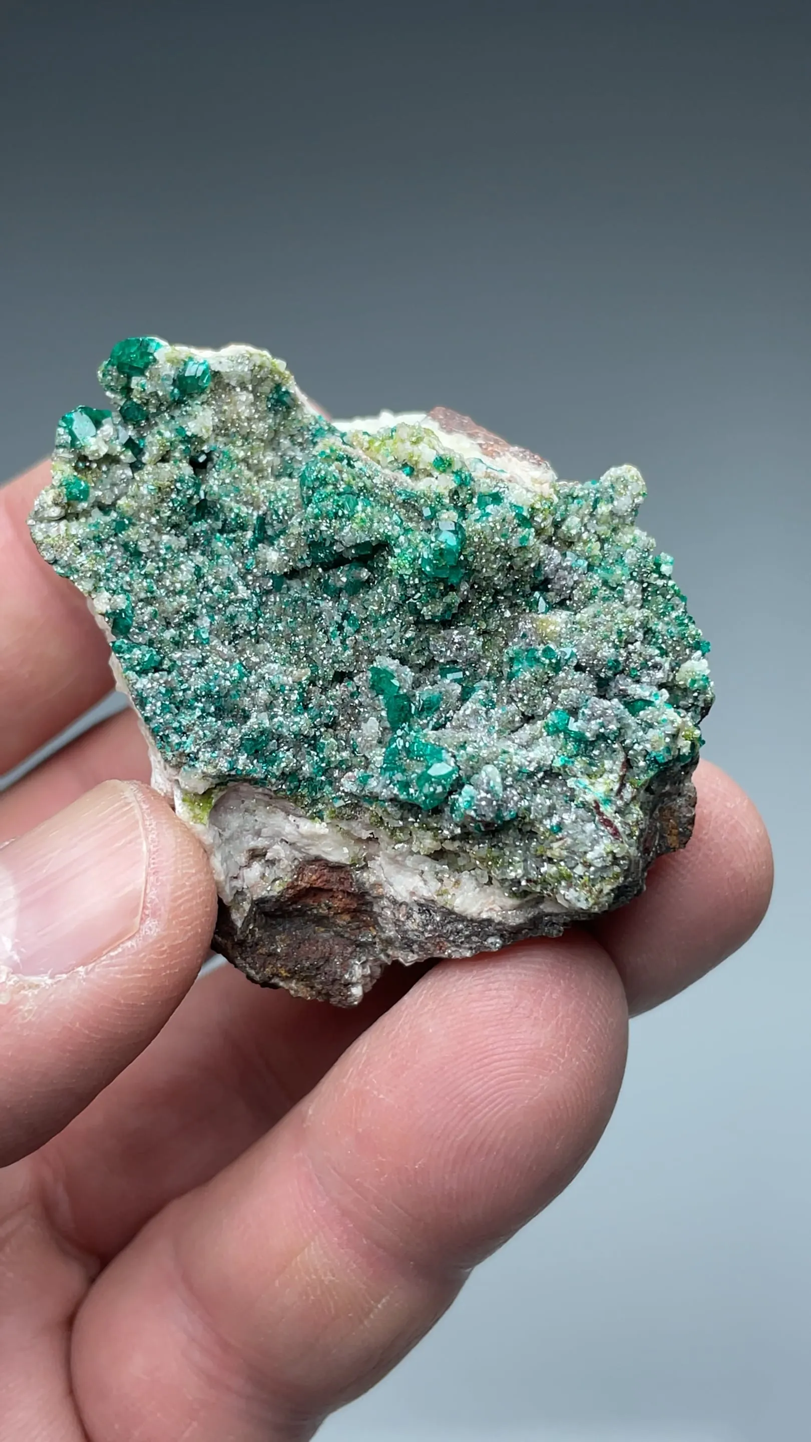 Dioptase with Calcite, Duftite - image 2