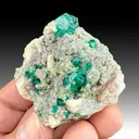 Dioptase with Calcite, Duftite - image 1