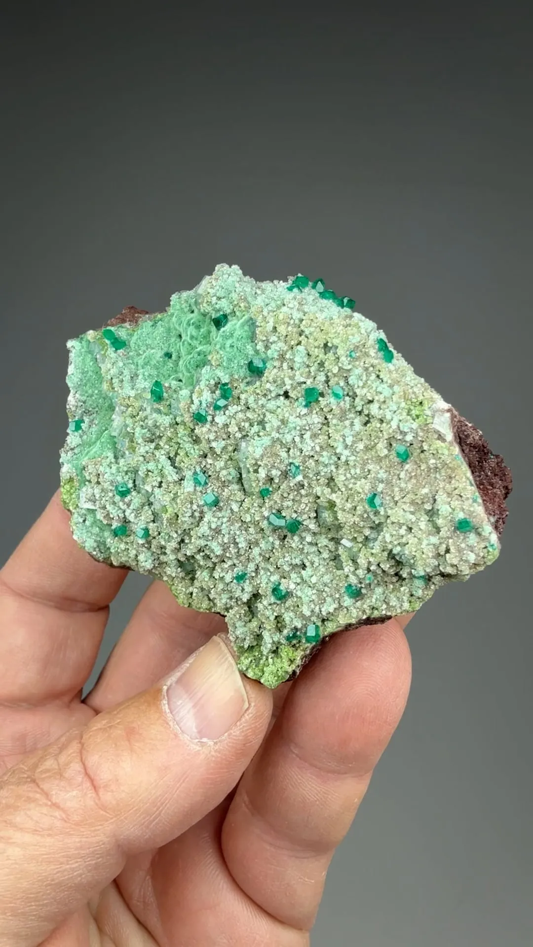 Dioptase with Calcite, Malachite - image 2