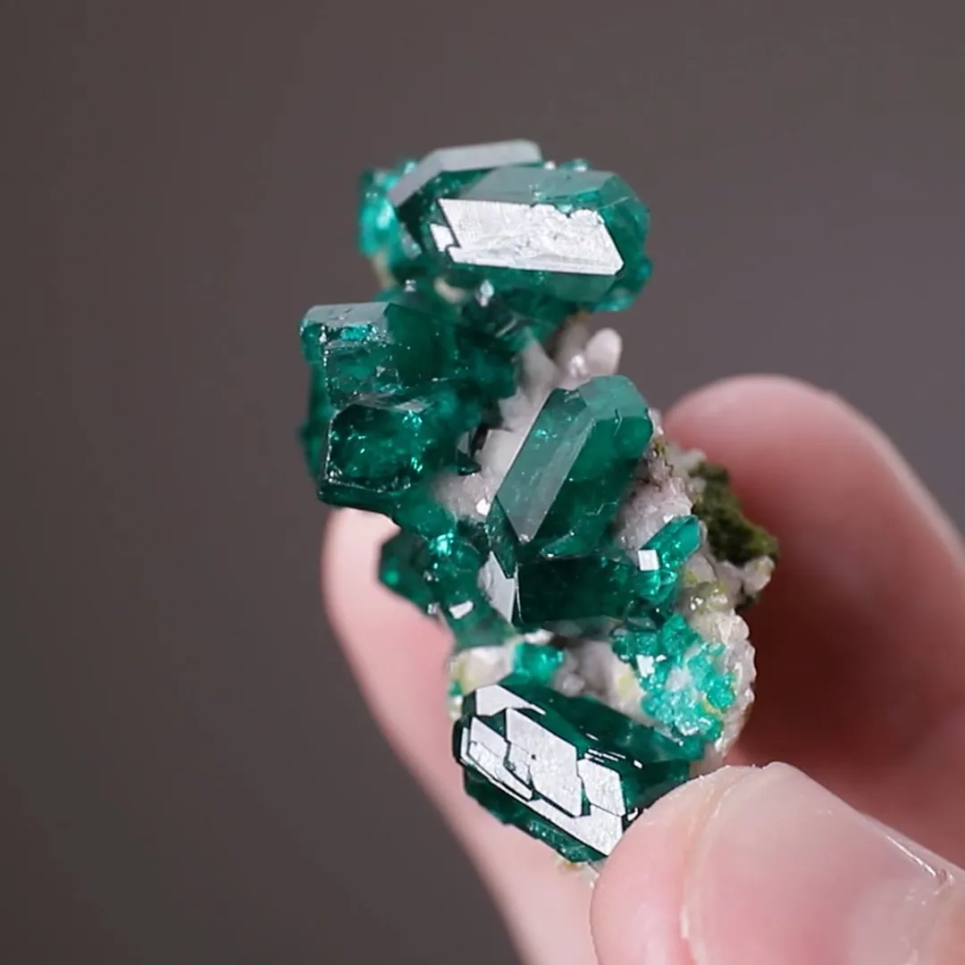 Dioptase with Cerussite and Duftite - image 2
