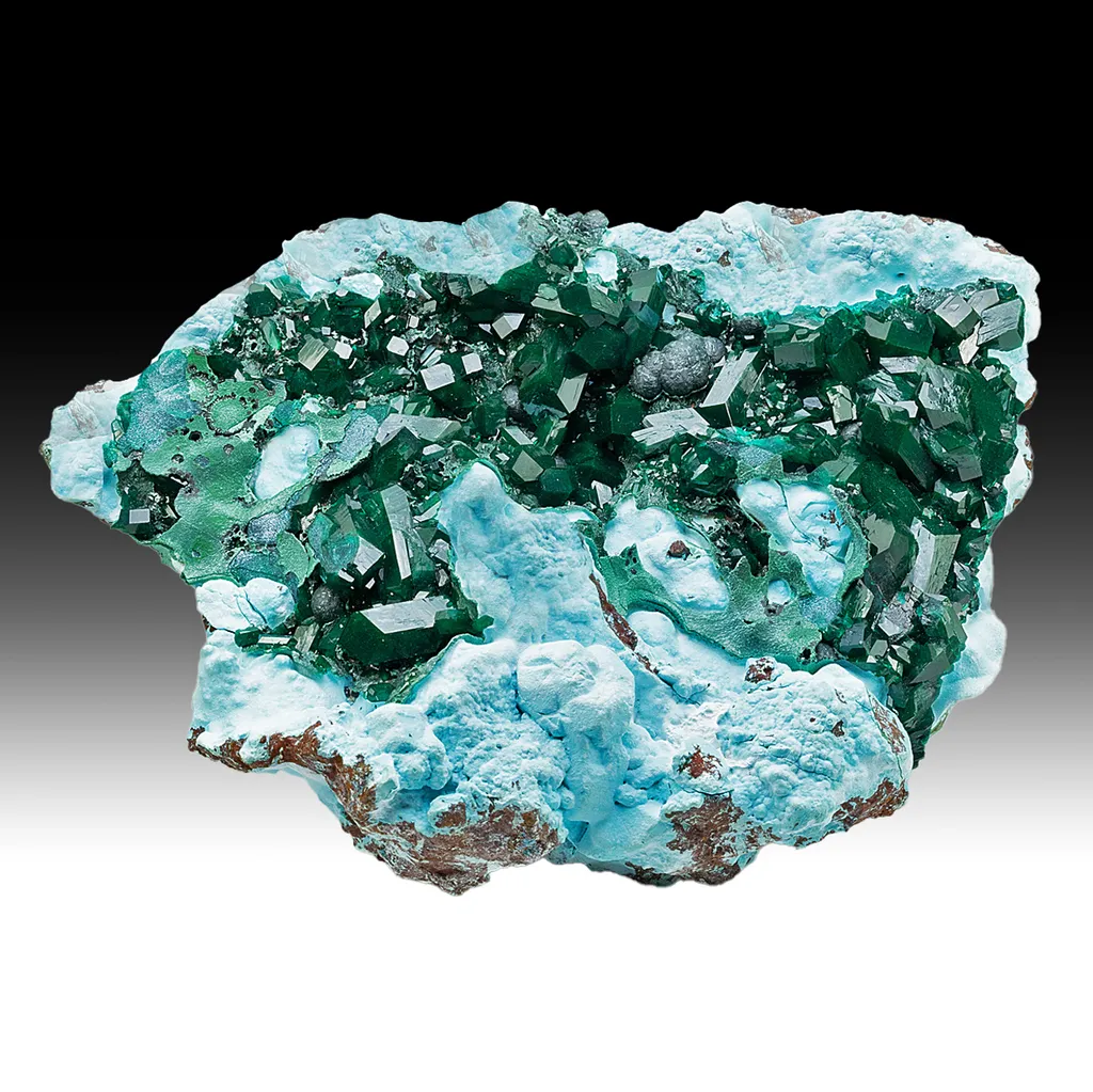 Dioptase with Chrysocolla, Malachite image