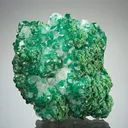 Dioptase with Conichalcite on Calcite - image 1
