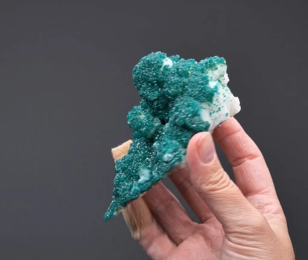 Dioptase with Duftite on Calcite - image 2