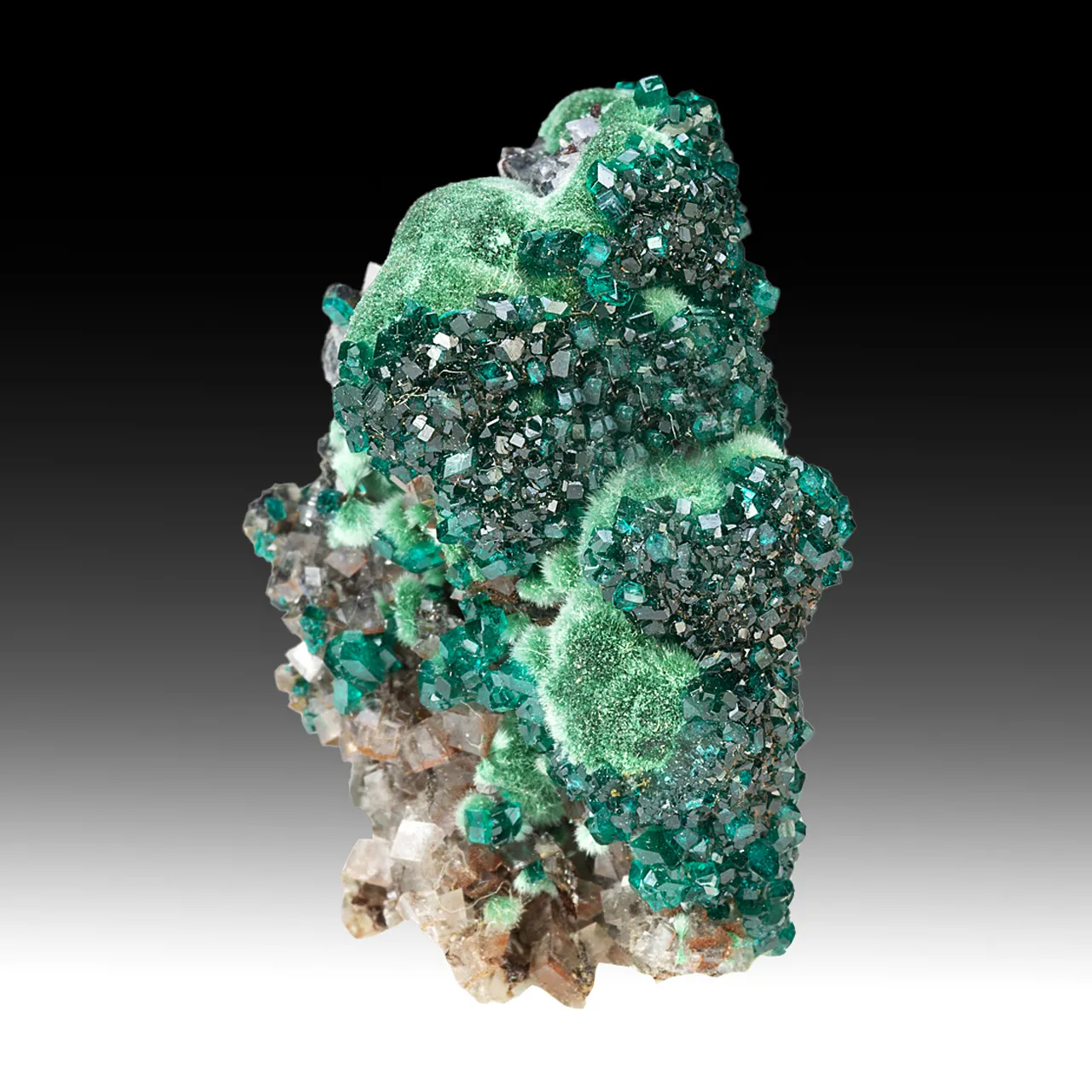Dioptase with Malachite, Calcite - image 1