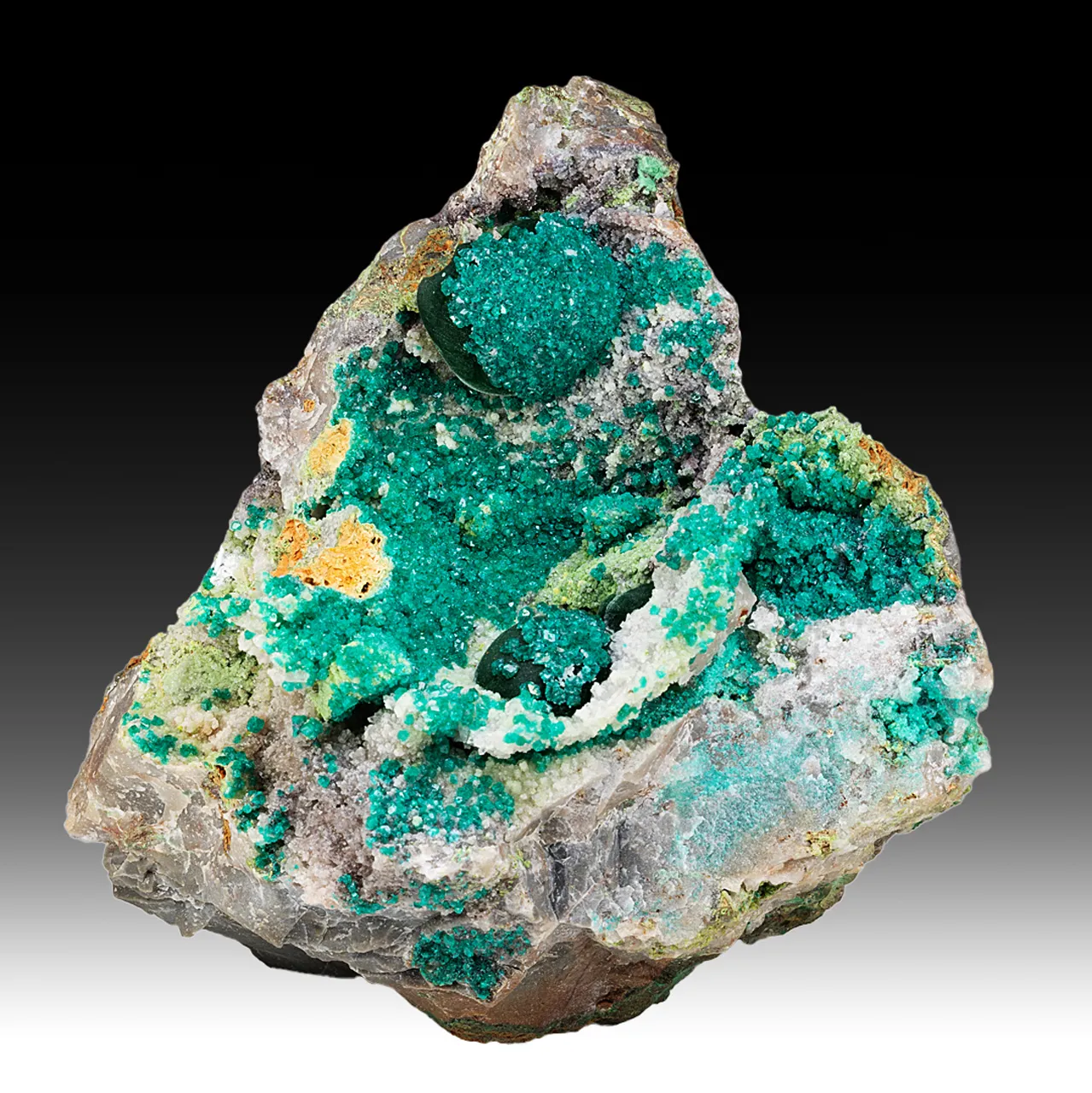 Dioptase with Malachite - image 1