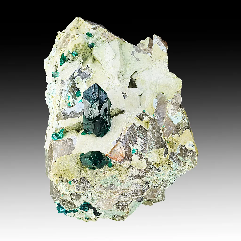 Dioptase with Plancheite image