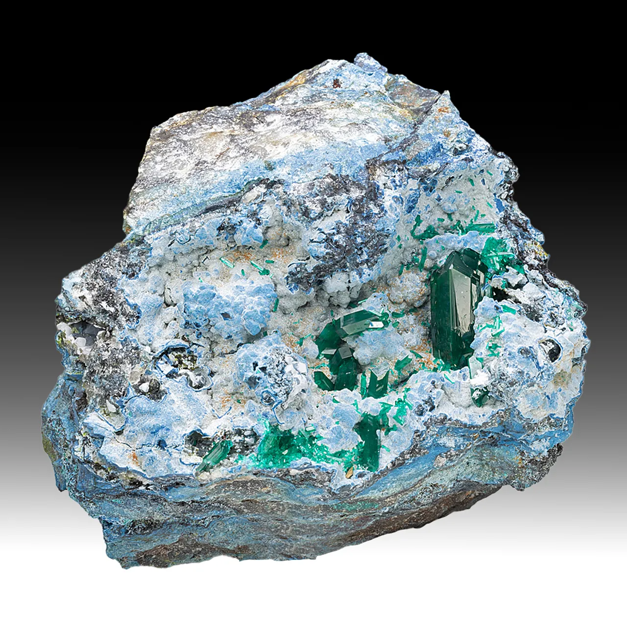 Dioptase with Plancheite - image 1